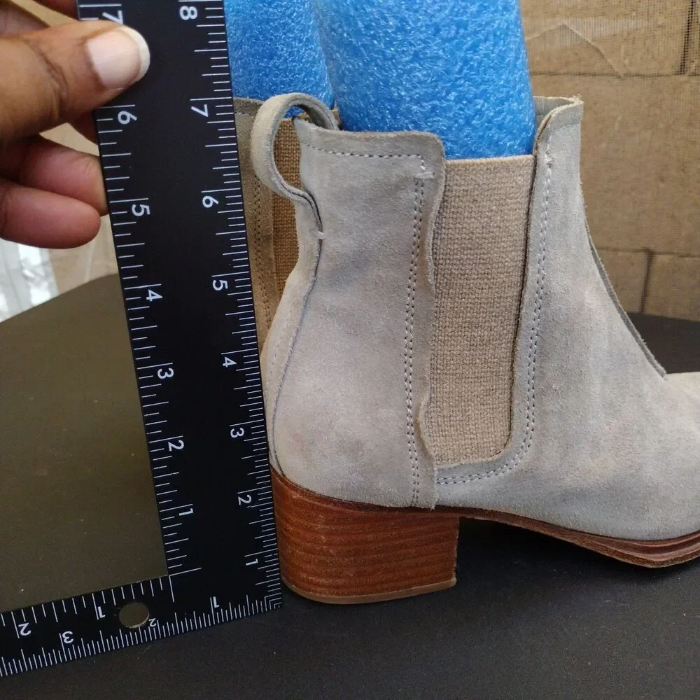 Rag & Bone Walker II Gray Suede Chelsea Ankle Boots Women's Size EU 37 US 7